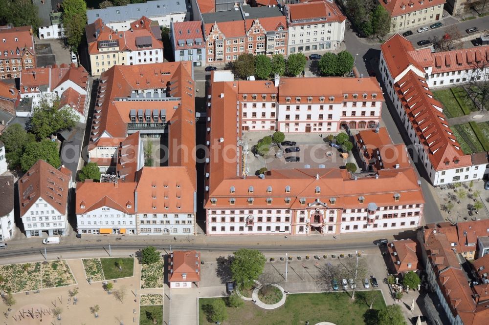 Aerial image Erfurt - Administrative building of the State Authority Thueringer Staatskanzlei on Regierungsstrasse in the district Altstadt in Erfurt in the state Thuringia, Germany