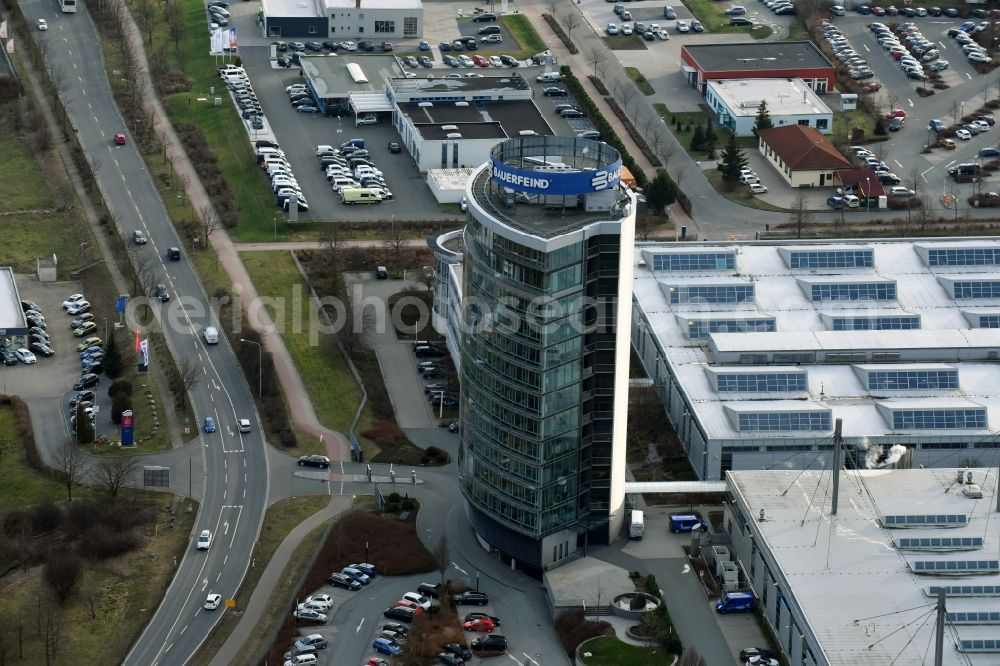 Aerial image Zeulenroda-Triebes - Administration building of the company Bauerfeind AG an der Triebeser Strasse in Zeulenroda-Triebes in the state Thuringia