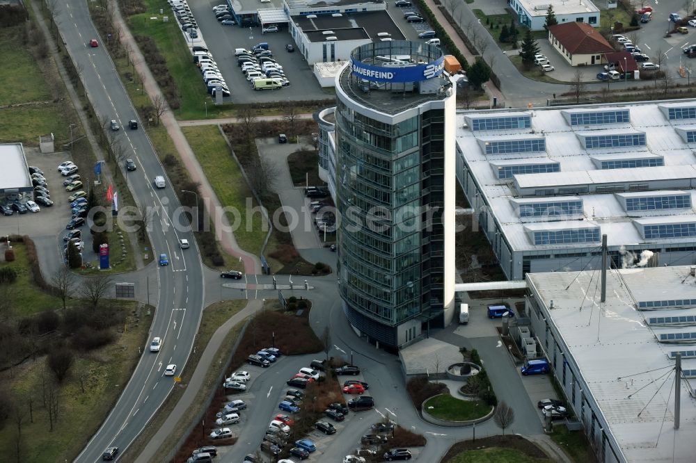 Aerial photograph Zeulenroda-Triebes - Administration building of the company Bauerfeind AG an der Triebeser Strasse in Zeulenroda-Triebes in the state Thuringia