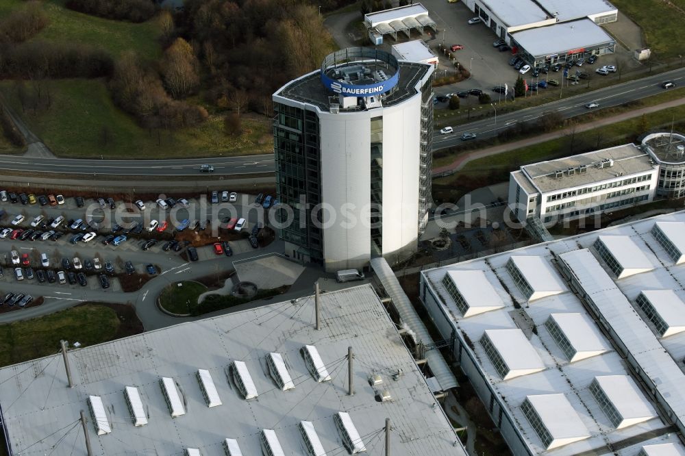 Aerial image Zeulenroda-Triebes - Administration building of the company Bauerfeind AG an der Triebeser Strasse in Zeulenroda-Triebes in the state Thuringia