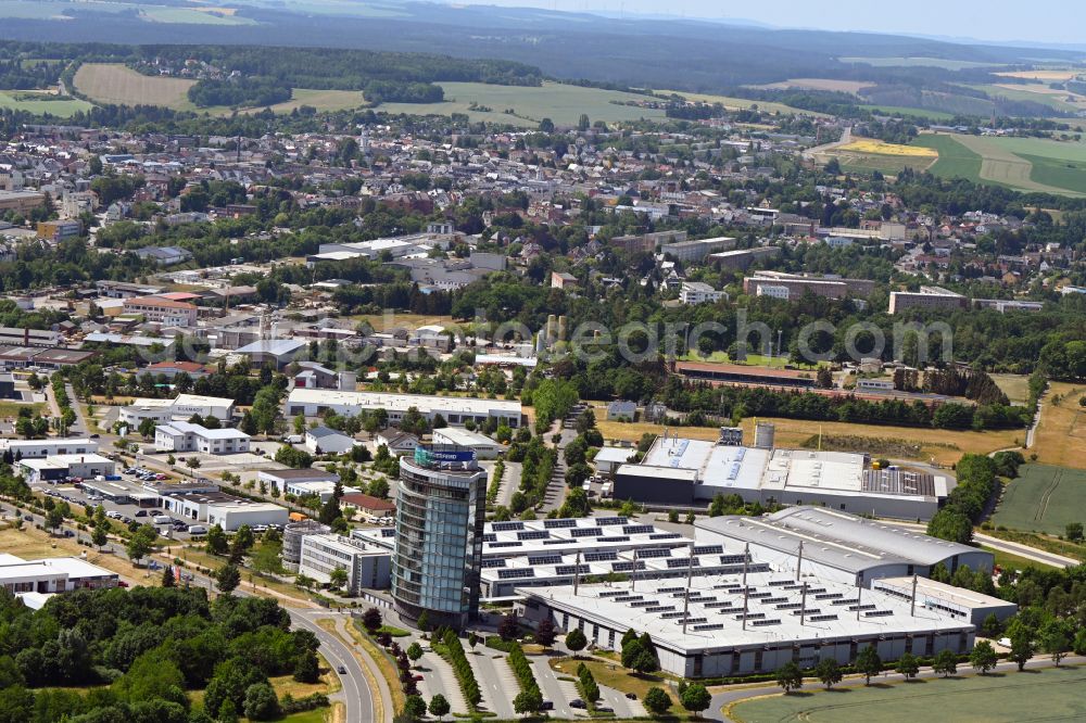 Aerial photograph Zeulenroda-Triebes - Administration building of the company Bauerfeind AG an der Triebeser Strasse in Zeulenroda-Triebes in the state Thuringia