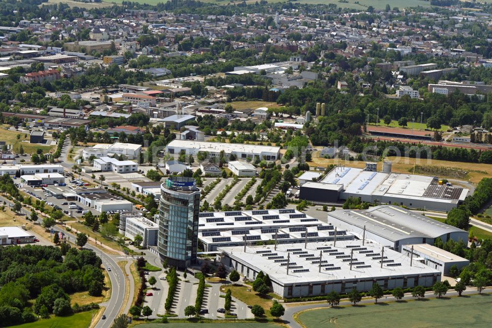 Aerial image Zeulenroda-Triebes - Administration building of the company Bauerfeind AG an der Triebeser Strasse in Zeulenroda-Triebes in the state Thuringia