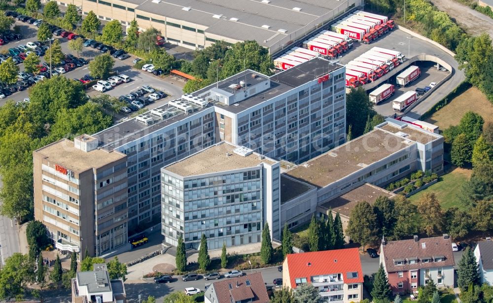 Aerial photograph Dortmund - Administration building of the company DSW21 an der Deggingstrasse in Dortmund in the state North Rhine-Westphalia