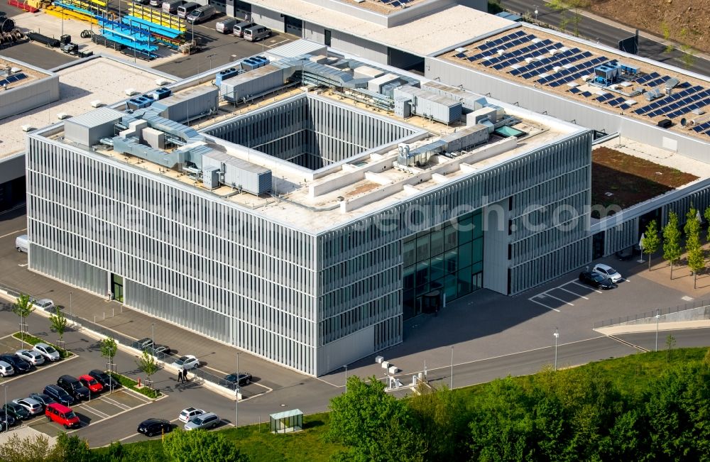 Aerial image Hagen - Administration building of the company ENERVIE - Suedwestfalen Energie und Wasser AG in Hagen in the state North Rhine-Westphalia