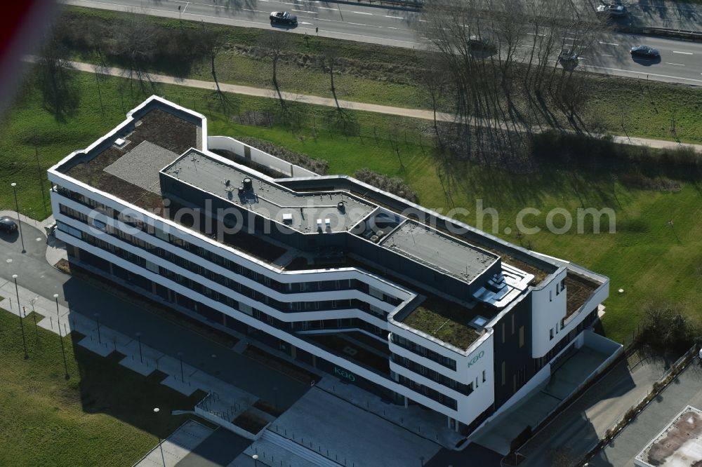 Darmstadt from the bird's eye view: Administration building of the company der KAO Germany an der Pfungstaedter Strasse in Darmstadt in the state Hesse