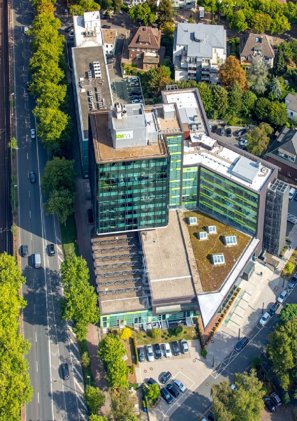 Dortmund from the bird's eye view: Administration building of the company Kassenaerztliche Vereinigung Westfalen-Lippe in Dortmund in the state North Rhine-Westphalia