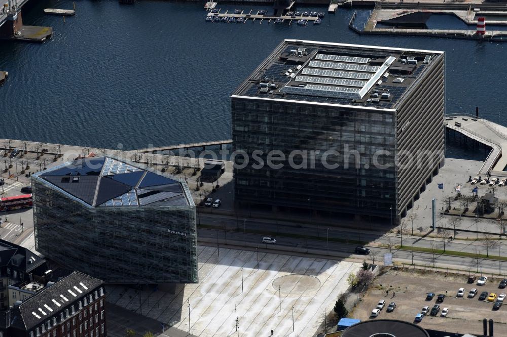 Kopenhagen from above - Administration building of the company Nykredit A/S on Kalvebod Brygge in Copenhagen in Denmark