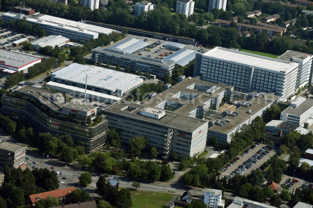 Hamburg from the bird's eye view: Administration building of the company Otto (GmbH & Co KG) in the Werner-Otto-Street in Hamburg