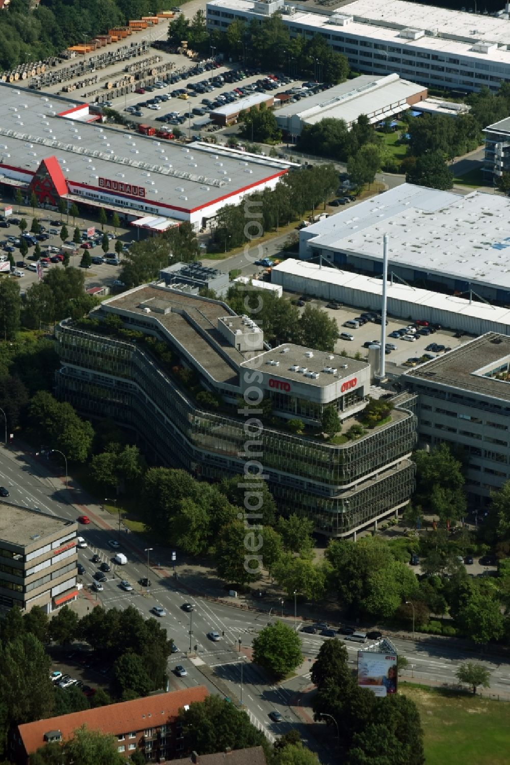 Aerial photograph Hamburg - Administration building of the company Otto (GmbH & Co KG) in the Werner-Otto-Street in Hamburg