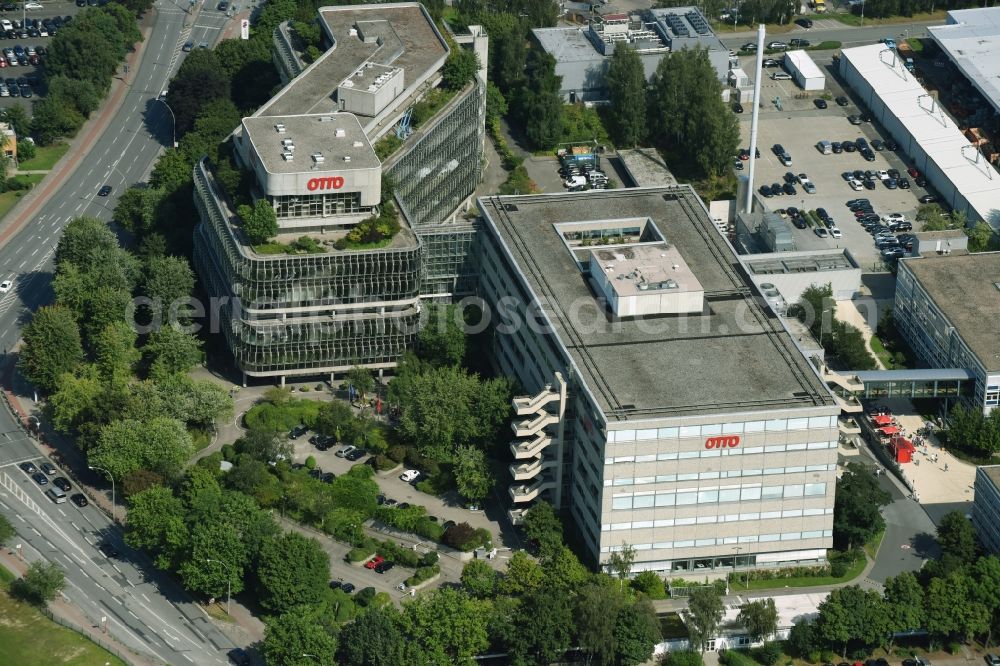 Aerial photograph Hamburg - Administration building of the company Otto (GmbH & Co KG) in the Werner-Otto-Street in Hamburg