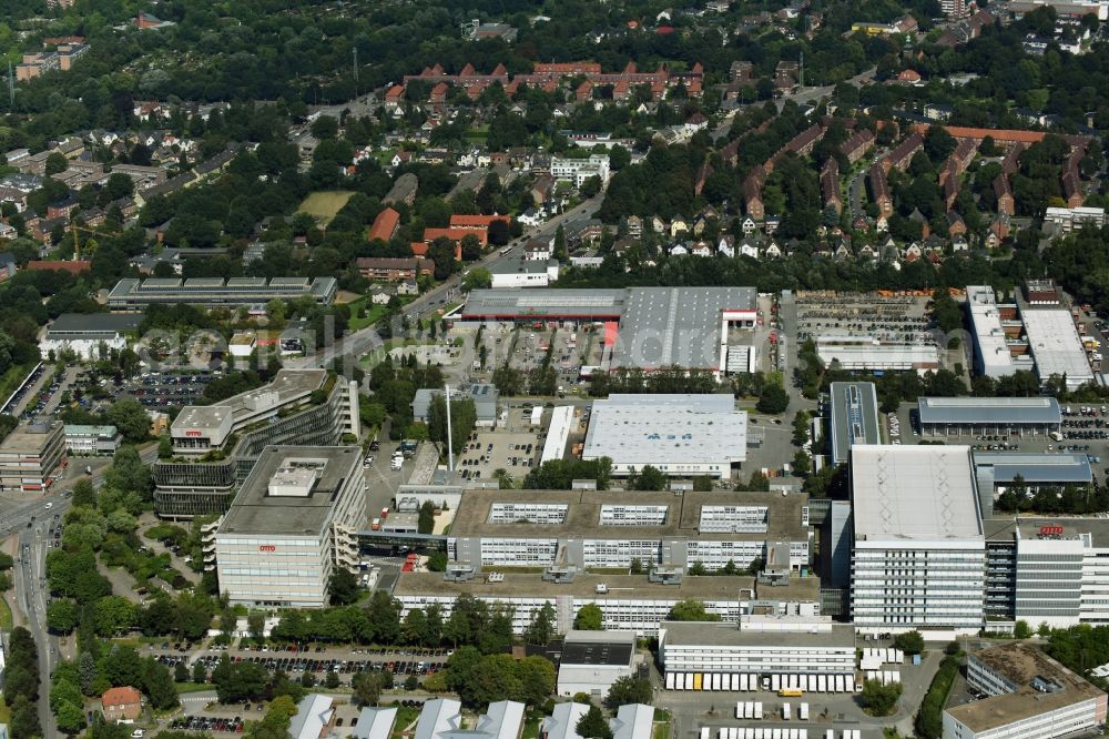 Aerial image Hamburg - Administration building of the company Otto (GmbH & Co KG) in the Werner-Otto-Street in Hamburg