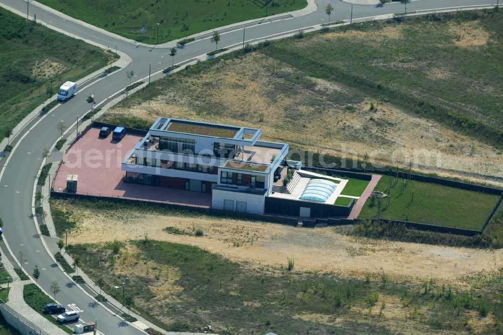 Aerial image Zwenkau - Administration building of the company Saechsisches Seebad Zwenkau GmbH & CO. KG in Zwenkau in the state Saxony