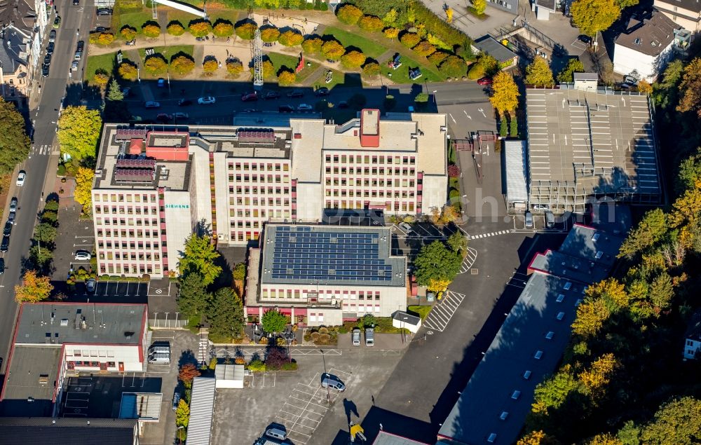 Aerial image Siegen - Administration building of the company Siemens in Siegen in the state North Rhine-Westphalia