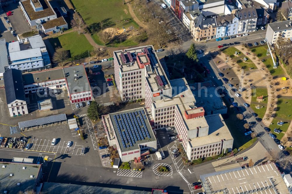 Aerial photograph Siegen - Administration building of the company Siemens in Siegen in the state North Rhine-Westphalia