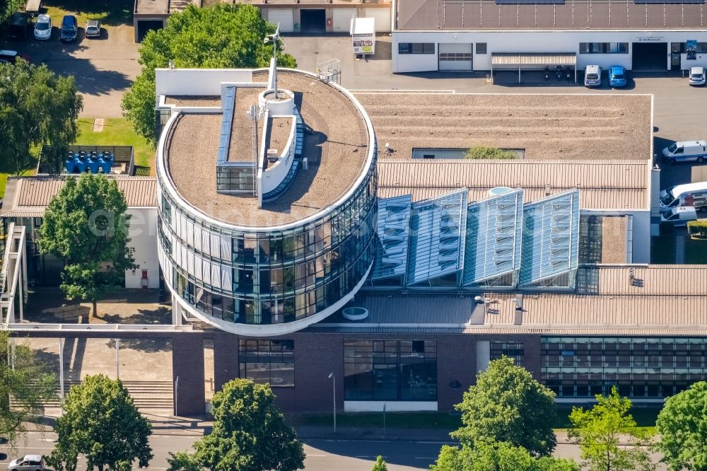 Witten from the bird's eye view: Administration building of the company Stadtwerke Witten GmbH on Westfalenstrasse in Witten in the state North Rhine-Westphalia, Germany