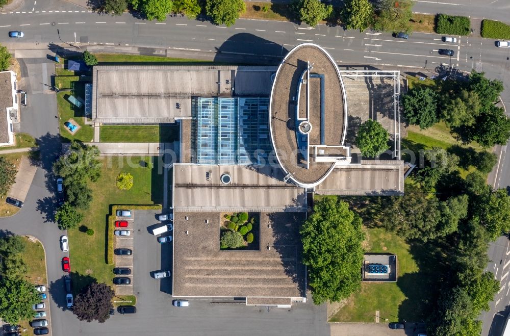 Aerial image Witten - Administration building of the company Stadtwerke Witten GmbH on Westfalenstrasse in Witten in the state North Rhine-Westphalia, Germany