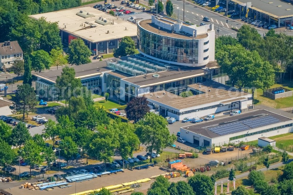 Aerial image Witten - Administration building of the company Stadtwerke Witten GmbH on Westfalenstrasse in Witten in the state North Rhine-Westphalia, Germany