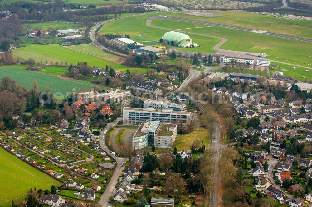 Aerial image Mülheim an der Ruhr - Administration building of the company T-Systems International GmbH on Parsevalstrasse in Muelheim an der Ruhr in the state North Rhine-Westphalia