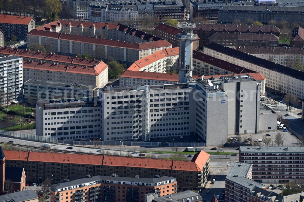 Aerial image Kopenhagen - Administration building of the company TDC Telco on Borups Alle in Copenhagen in Denmark