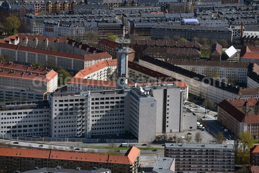 Aerial photograph Kopenhagen - Administration building of the company TDC Telco on Borups Alle in Copenhagen in Denmark