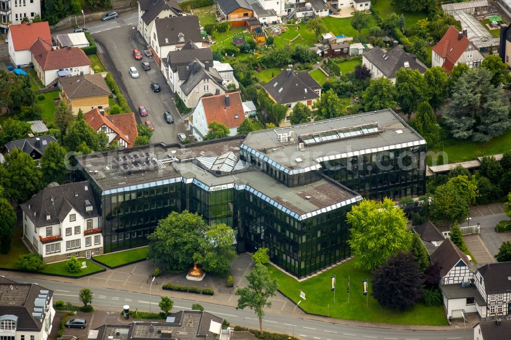 Aerial photograph Warstein - Administration building of the company Warsteiner Brauerei in Warstein in the state North Rhine-Westphalia