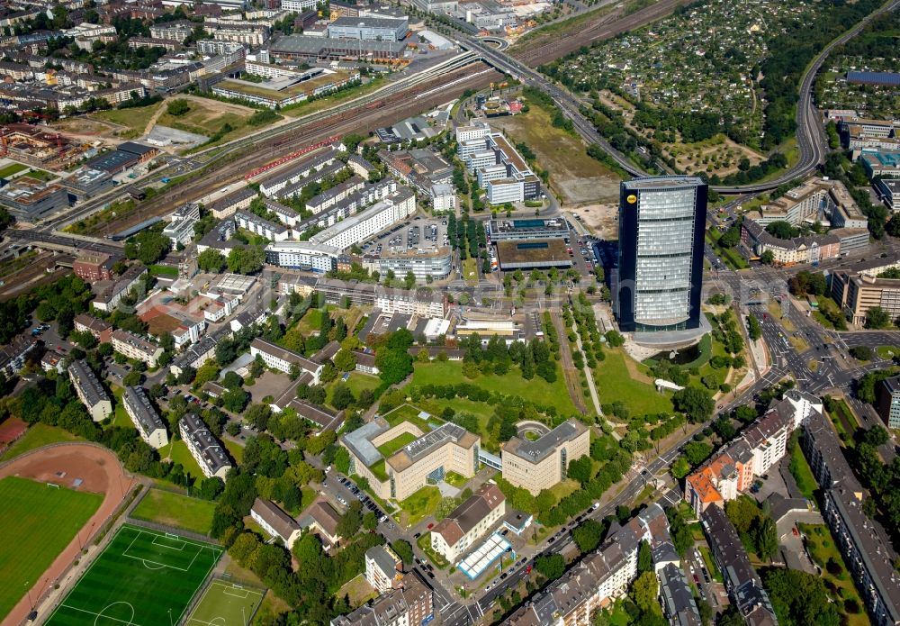 Aerial image Düsseldorf - Office and administration buildings of the insurance company ARAG SE in Duesseldorf in the state North Rhine-Westphalia