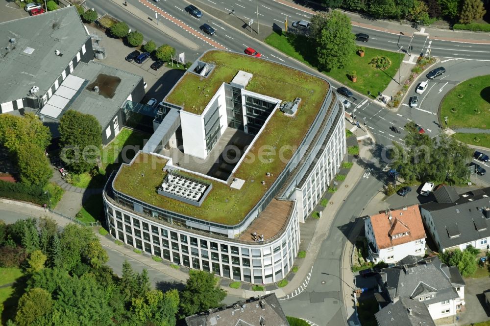 Wetzlar from above - Office and administration buildings of the insurance company DAK-Gesundheit Servicezentrum on Schuetzenstrasse in Wetzlar in the state Hesse, Germany