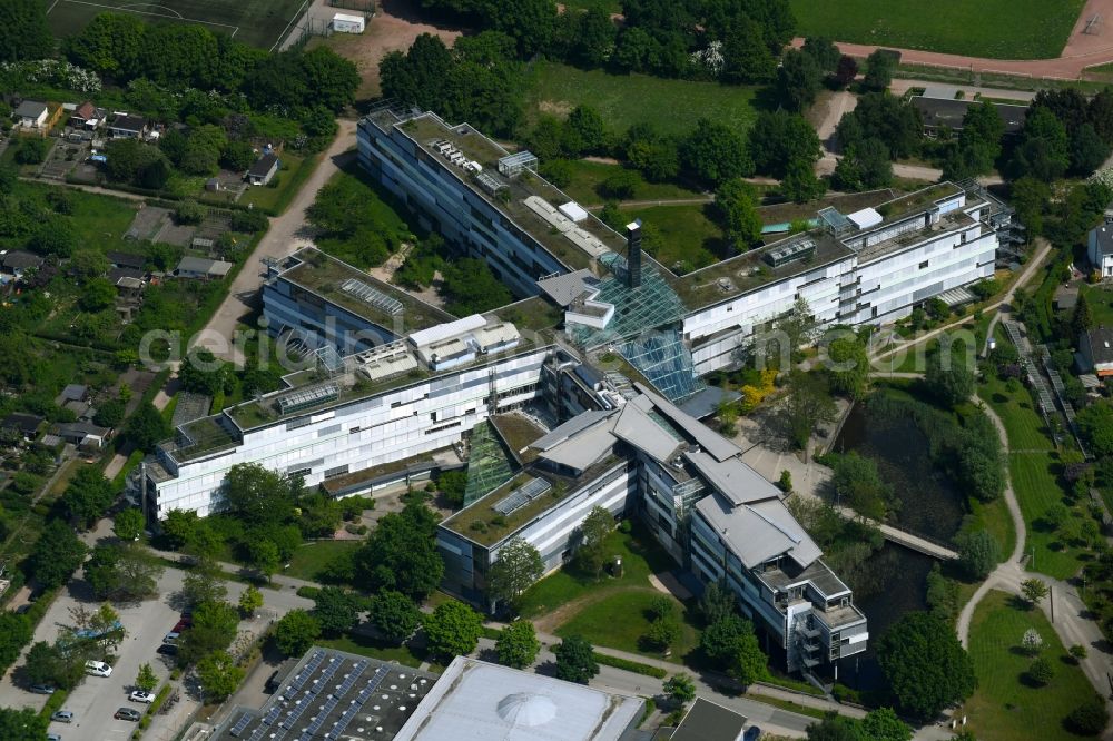 Lübeck from above - Office and administration buildings of the insurance company Deutsche Rentenversicherung Nord on Ziegelstrasse in the district Sankt Lorenz Nord in Luebeck in the state Schleswig-Holstein, Germany