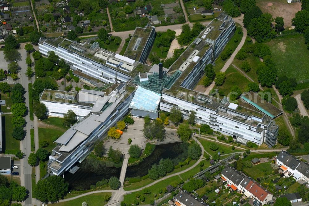 Lübeck from above - Office and administration buildings of the insurance company Deutsche Rentenversicherung Nord on Ziegelstrasse in the district Sankt Lorenz Nord in Luebeck in the state Schleswig-Holstein, Germany