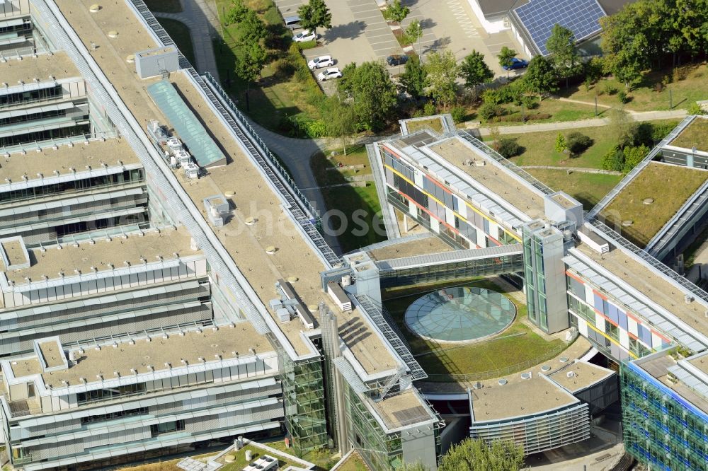 Augsburg from the bird's eye view: Office and administration buildings of the insurance company Deutsche Rentenversicherung Schwaben on Dieselstrasse in Augsburg in the state Bavaria