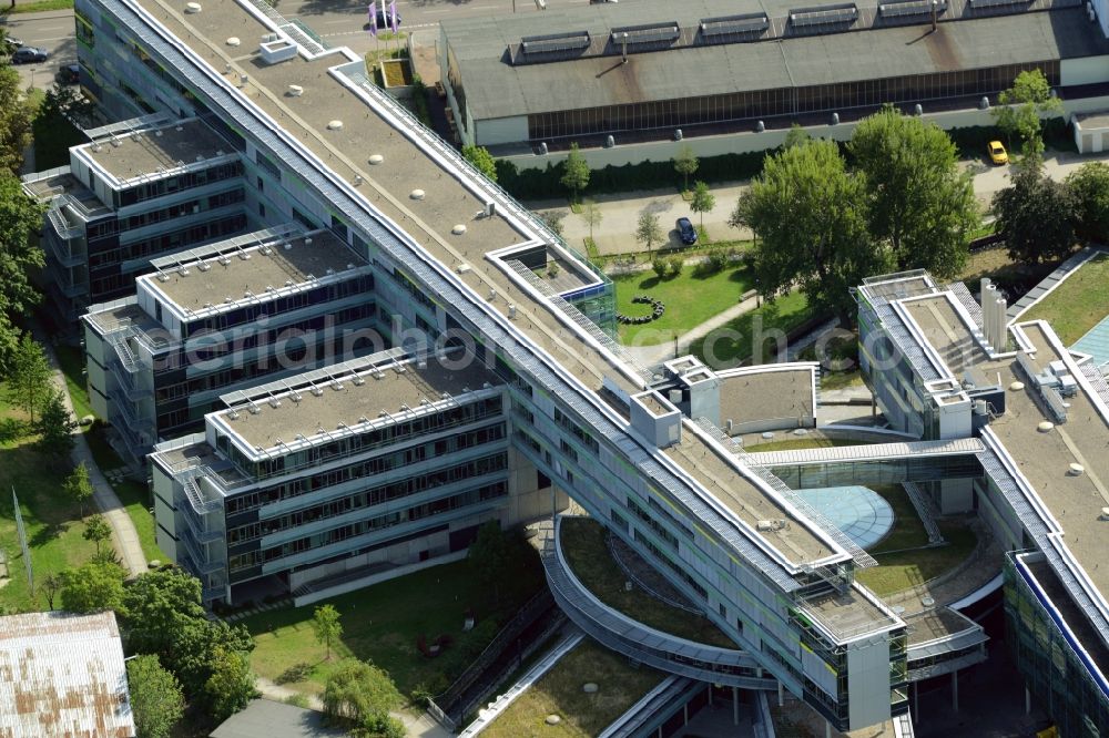 Augsburg from the bird's eye view: Office and administration buildings of the insurance company Deutsche Rentenversicherung Schwaben on Dieselstrasse in Augsburg in the state Bavaria