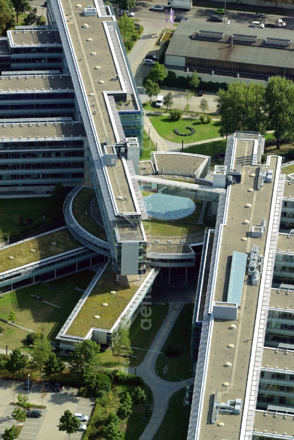 Augsburg from above - Office and administration buildings of the insurance company Deutsche Rentenversicherung Schwaben on Dieselstrasse in Augsburg in the state Bavaria