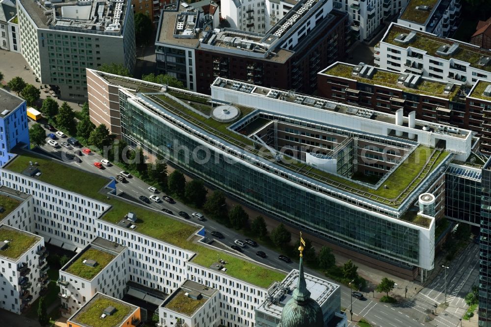 Hamburg from above - Office and administration buildings of the insurance company Deutscher Ring between Neuer Steinweg and Ludwig-Erhard-Strasse in Hamburg, Germany