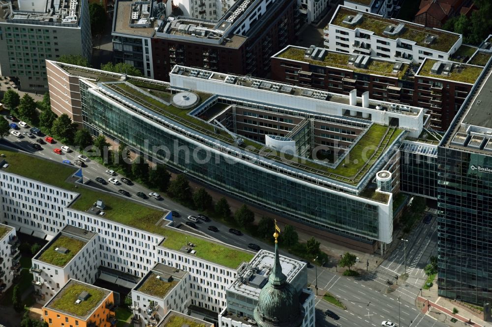 Aerial image Hamburg - Office and administration buildings of the insurance company Deutscher Ring between Neuer Steinweg and Ludwig-Erhard-Strasse in Hamburg, Germany