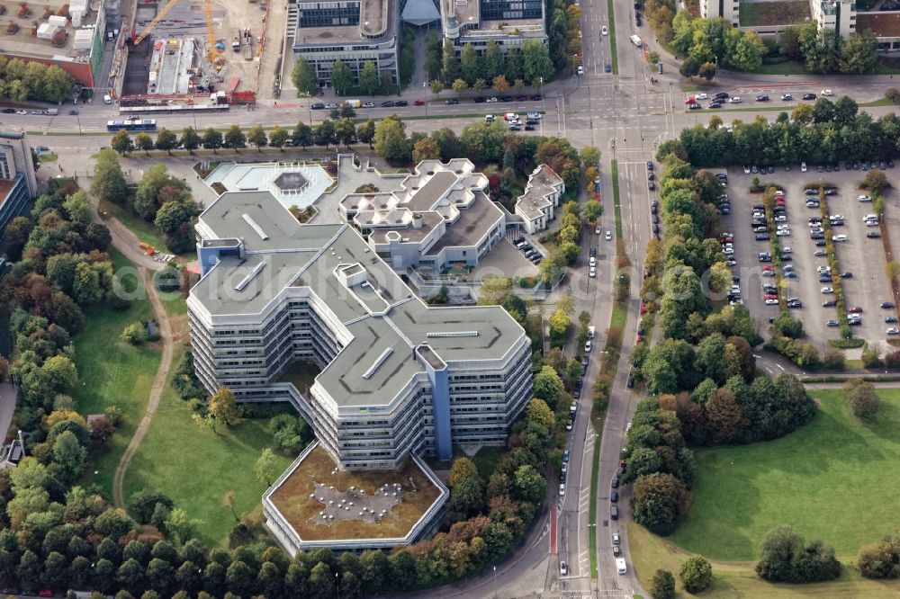 Aerial image München - Office and administration buildings of the insurance company DRV Deutsche Rentenversicherung in Munich in the state Bavaria