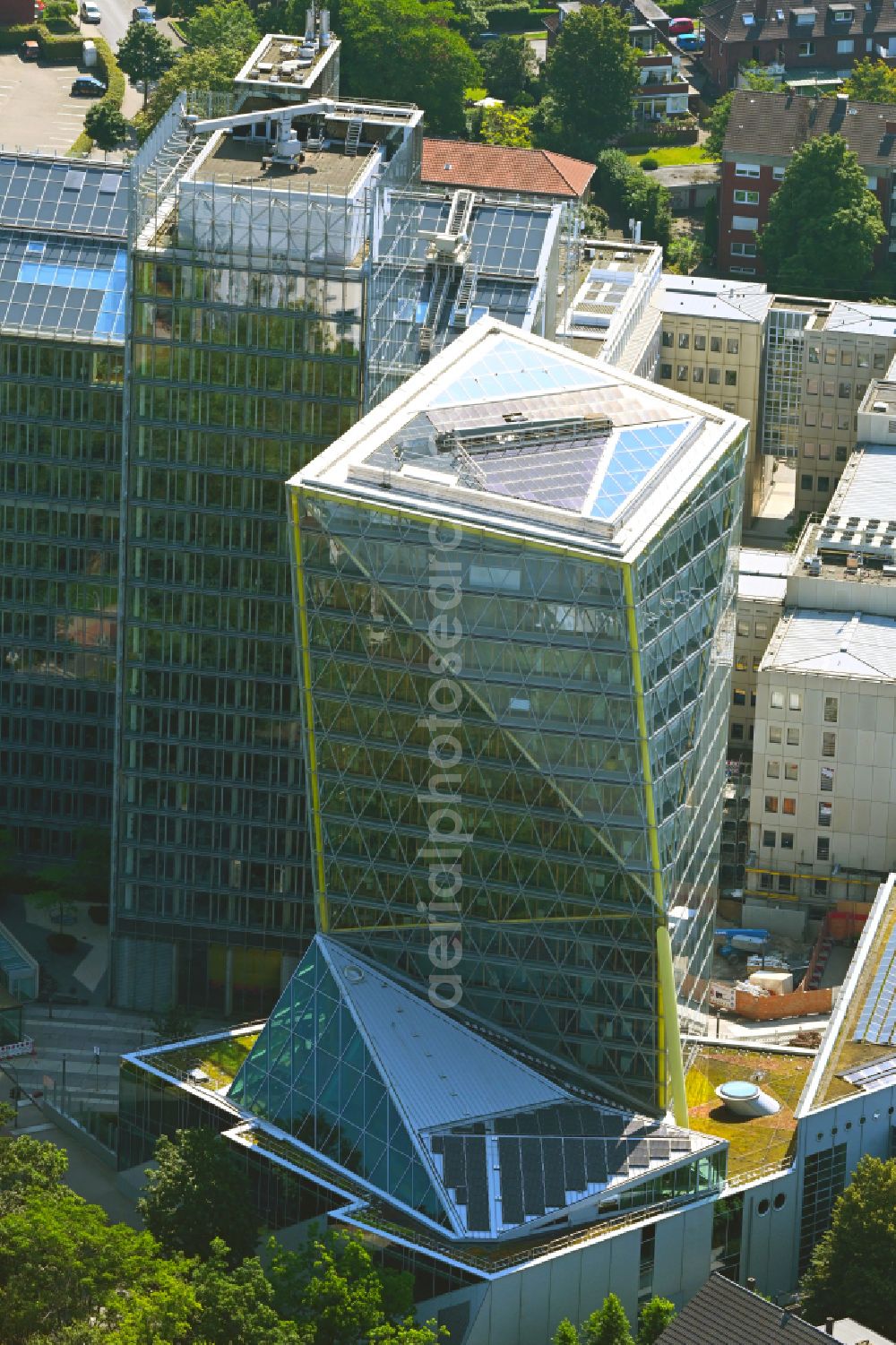 Aerial photograph Münster - Office and administration buildings of the insurance company LVM Versicherung - Zentrale on Kolde-Ring in the district Aaseestadt in Muenster in the state North Rhine-Westphalia, Germany