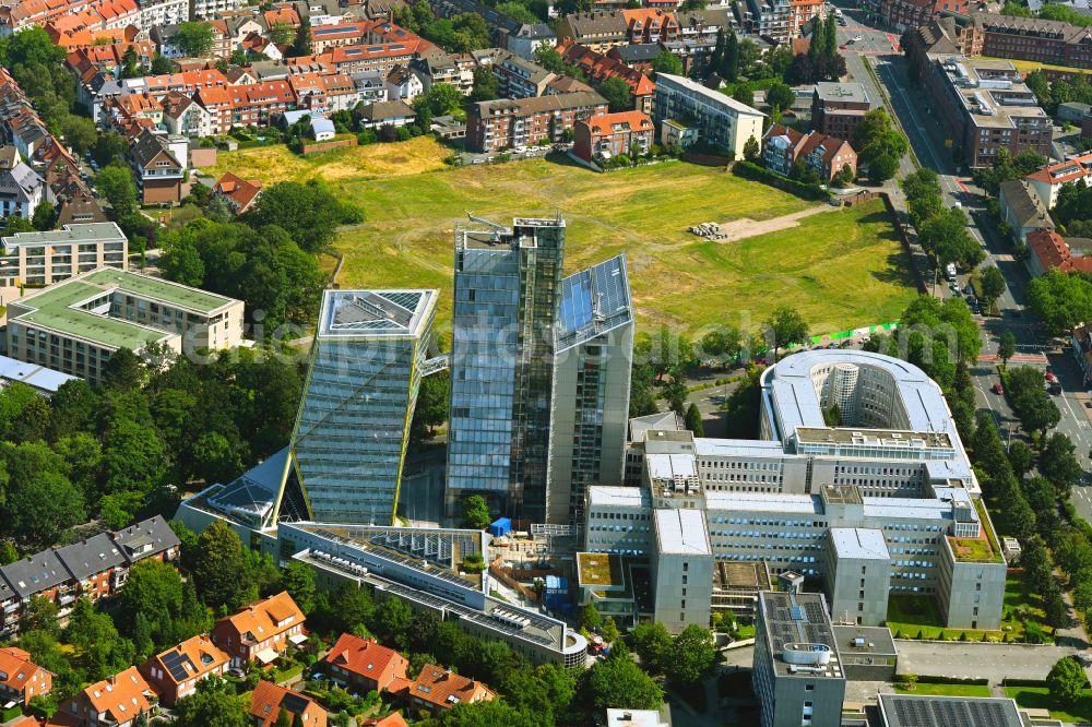 Münster from the bird's eye view: Office and administration buildings of the insurance company LVM Versicherung - Zentrale on Kolde-Ring in the district Aaseestadt in Muenster in the state North Rhine-Westphalia, Germany