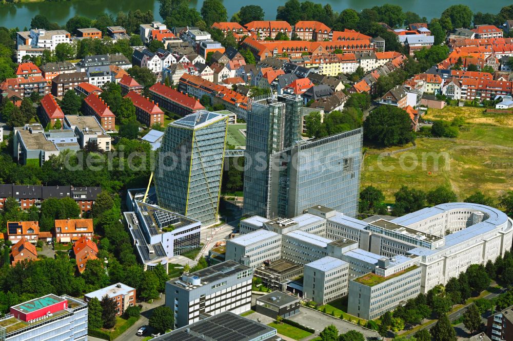 Aerial image Münster - Office and administration buildings of the insurance company LVM Versicherung - Zentrale on Kolde-Ring in the district Aaseestadt in Muenster in the state North Rhine-Westphalia, Germany