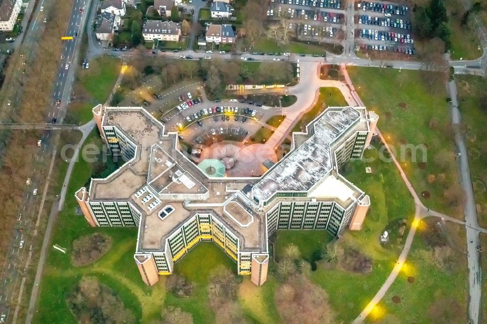 Dortmund from above - Office and administration buildings of the insurance company SIGNAL IDUNA Gruppe Hauptverwaltung Dortmund on Joseph-Scherer-Strasse in Dortmund in the state North Rhine-Westphalia, Germany