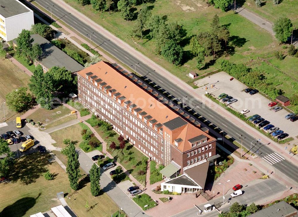 Schwarzheide / Brandenburg from above - Verwaltungsgebäude auf dem Werksgelände der BASF - Schwarzheide .