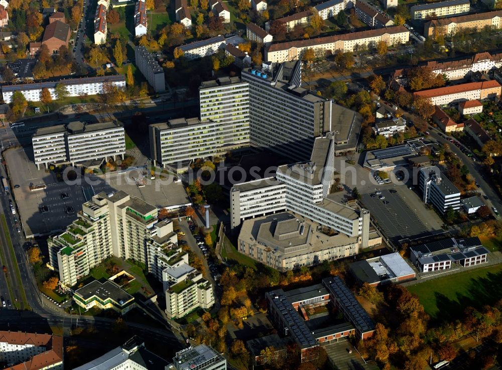 Aerial image Nürnberg - The administration building of the Federal Labour Office in Nuremberg in Bavaria