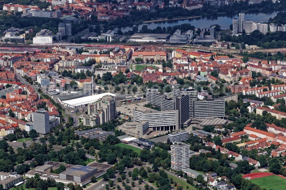 Nürnberg from the bird's eye view: High-rise ensemble of Federal Employment Agency in Nuremberg in the state Bavaria