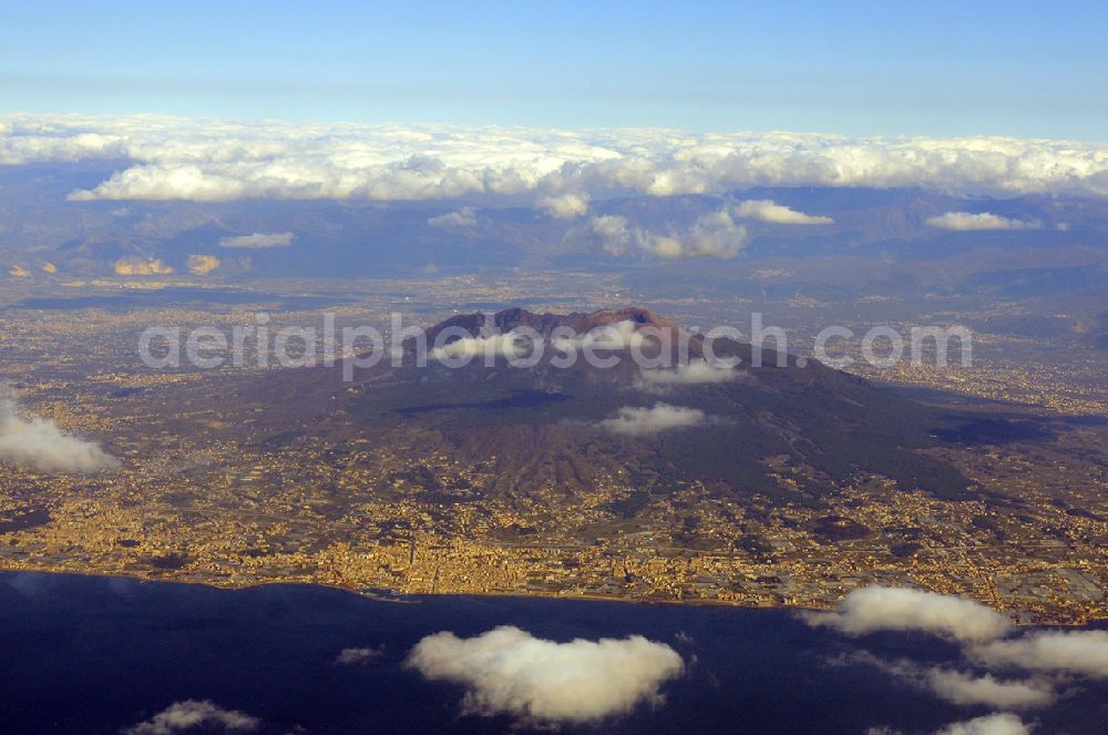 Aerial image Neapel - View of the Vesuvius near Naples in the homonymous province in Italy