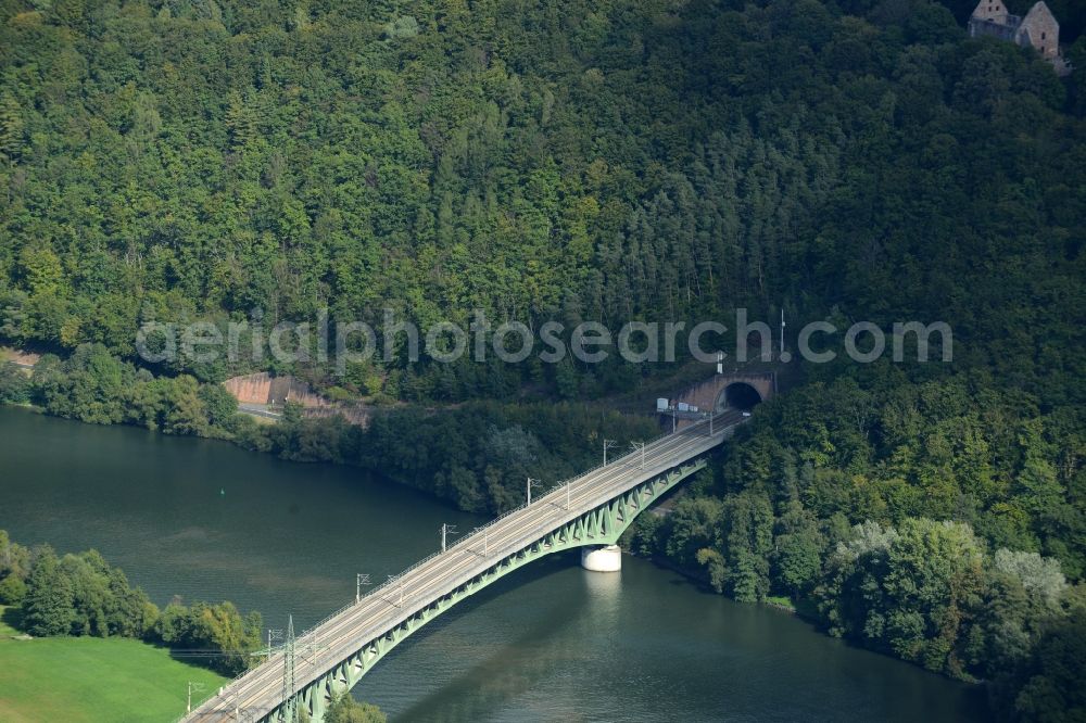 Aerial photograph Neuendorf - Viaduct of the railway bridge structure to route the railway tracks in Neuendorf in the state Bavaria