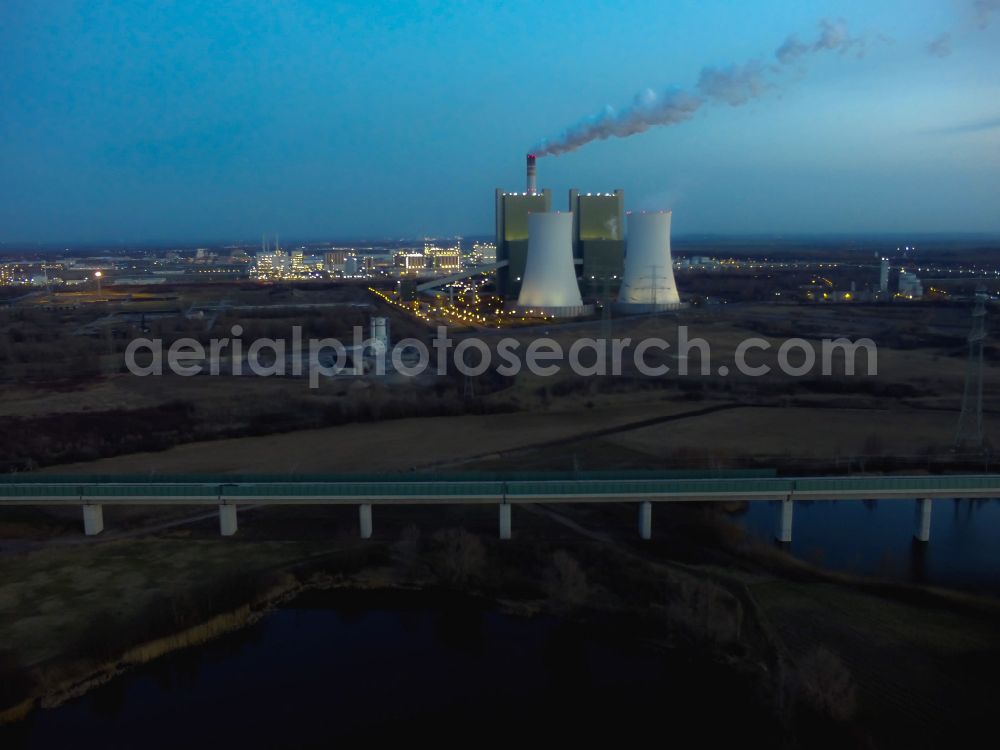 Rattmannsdorf from the bird's eye view: Viaduct of the railway bridge structure to route the railway tracks in Rattmannsdorf in the state Saxony-Anhalt, Germany