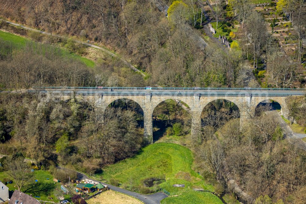 Wetter (Ruhr) from the bird's eye view: Viaduct Elbschetal-Viadukt Wengern on street Trienendorfer Strasse in the district Wengern in Wetter (Ruhr) at Ruhrgebiet in the state North Rhine-Westphalia, Germany