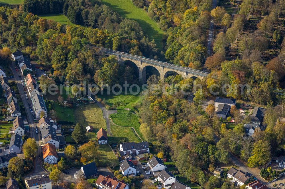 Aerial image Wetter (Ruhr) - Viaduct Elbschetal-Viadukt Wengern on street Trienendorfer Strasse in the district Wengern in Wetter (Ruhr) at Ruhrgebiet in the state North Rhine-Westphalia, Germany