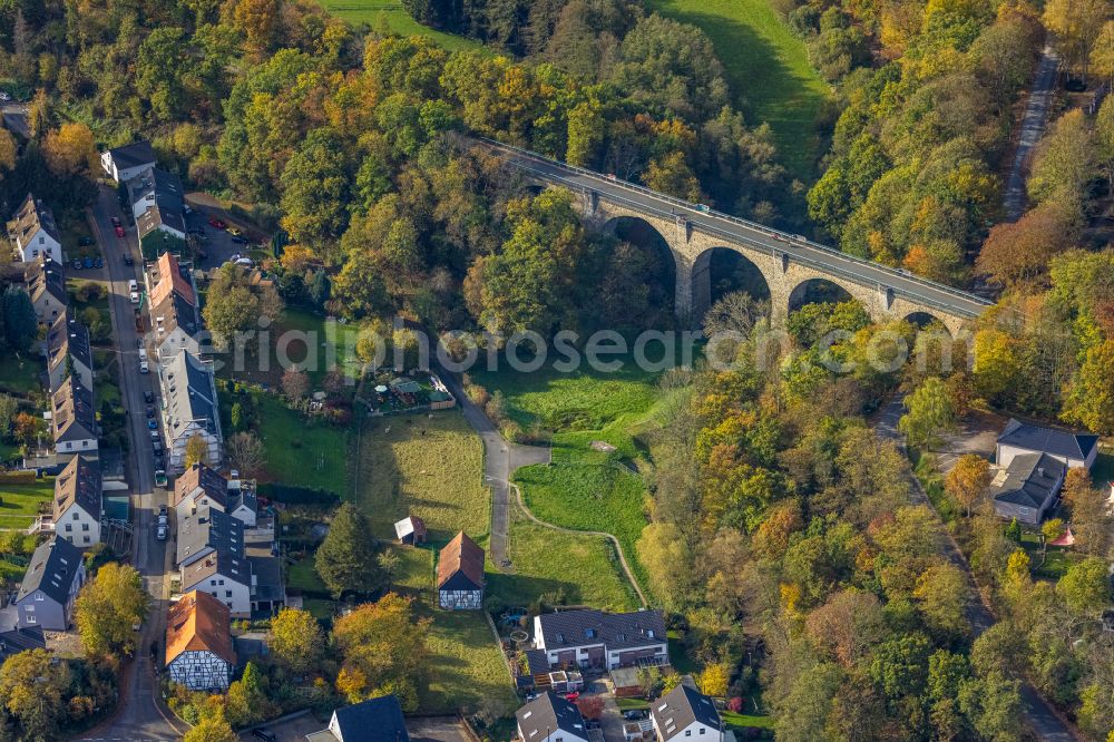 Aerial photograph Wetter (Ruhr) - Viaduct Elbschetal-Viadukt Wengern on street Trienendorfer Strasse in the district Wengern in Wetter (Ruhr) at Ruhrgebiet in the state North Rhine-Westphalia, Germany