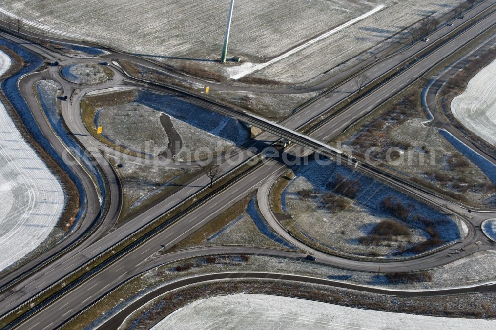 Aerial photograph Brieselang - Viaduct of the expressway B273 at the exit in Bredow in the state Brandenburg