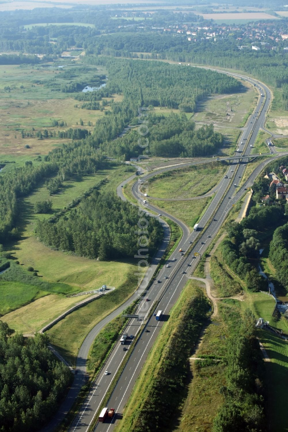 Aerial image Böhlen - Viaduct of the expressway B95 and B2 in Boehlen in the state Saxony